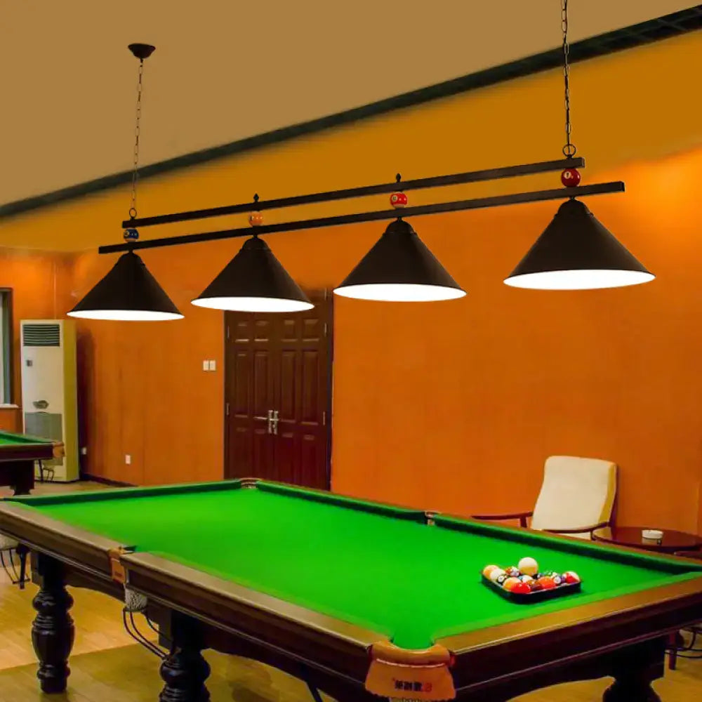 Industrial black metal hanging island light dining room billiard pendant