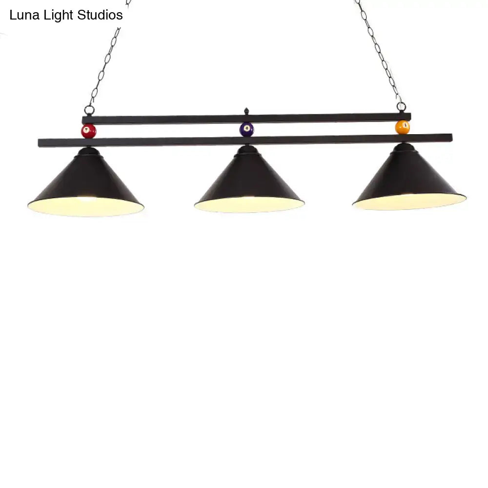 Industrial black metal hanging island light dining room billiard pendant