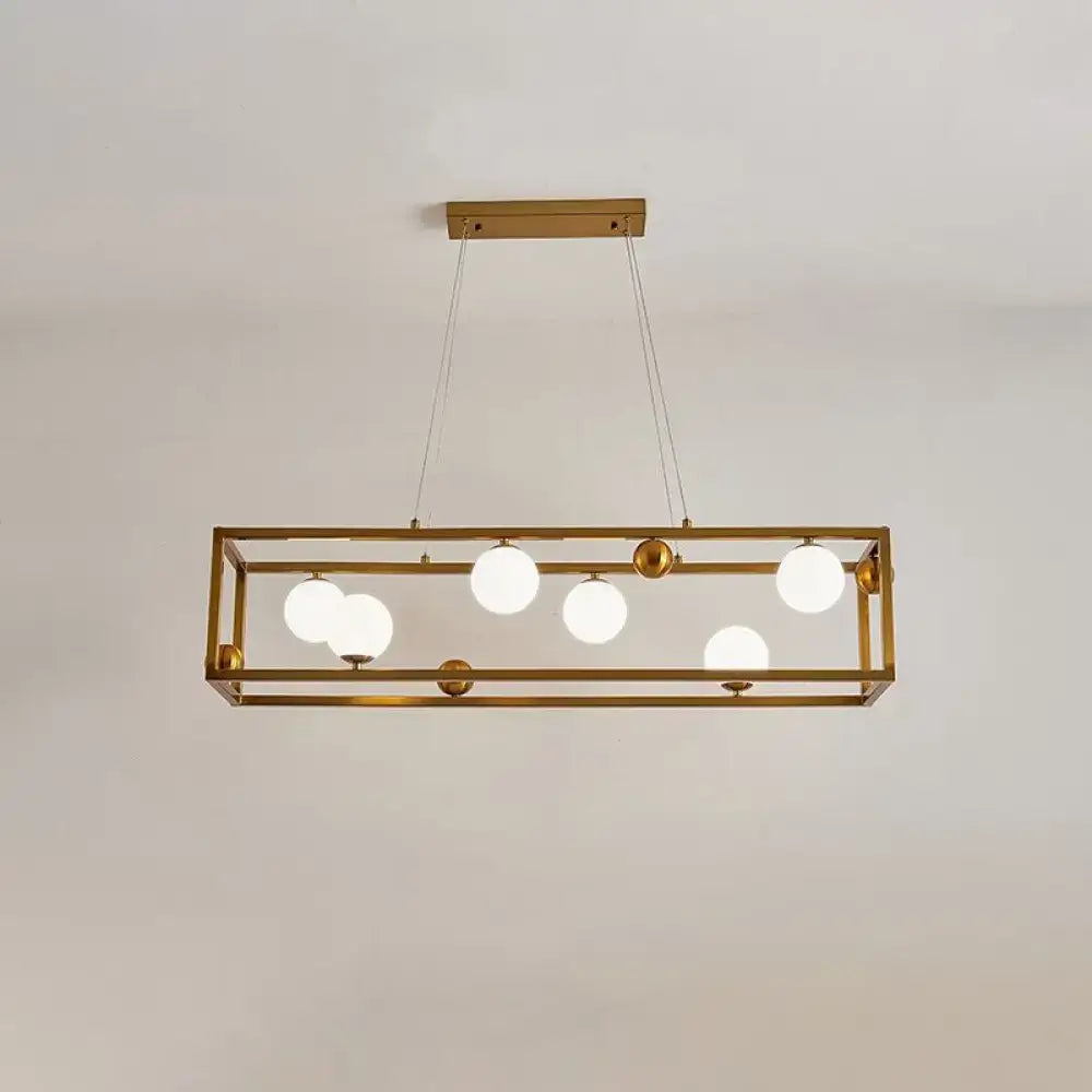 Industrial black & gold pendant light with milk glass shade dining room