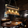 Industrial abacus pendant light black & gold dining room fixture