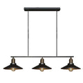Industrial black 3 head cone shade pendant lighting kitchen island