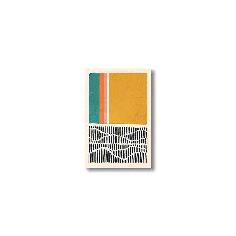 Mid century abstract color block wall art set living room decor