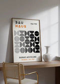 Mid century geometric canvas art bauhaus living room poster