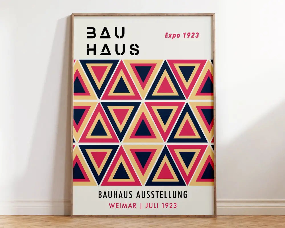 Bauhaus black & white mid century geometric wall art living room
