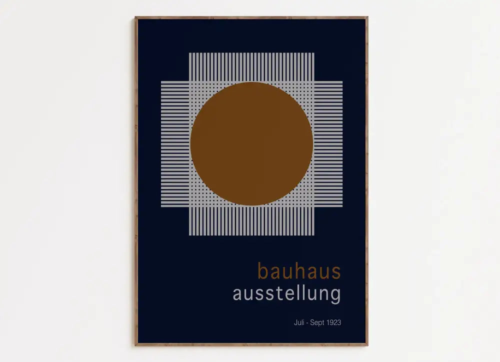 Mid century green & orange bauhaus wall art – living room canvas