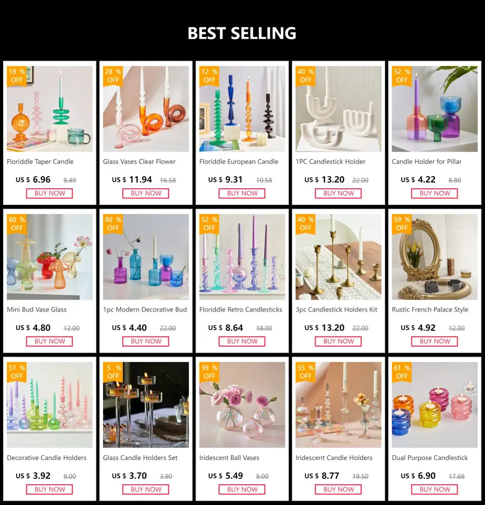 Modern colorful two part glass vase set living room decor