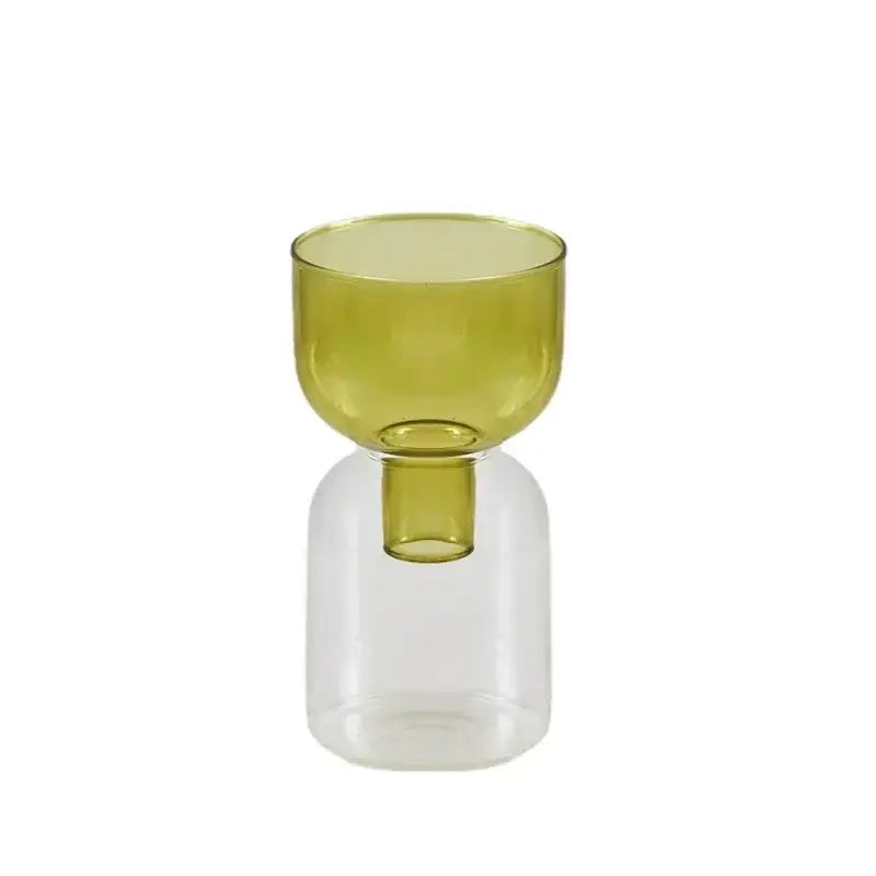 Modern colorful two part glass vase set living room decor