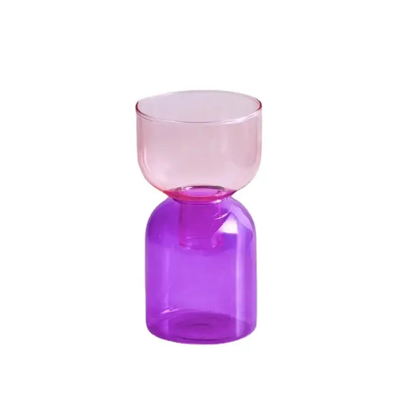 Modern colorful two part glass vase set living room decor