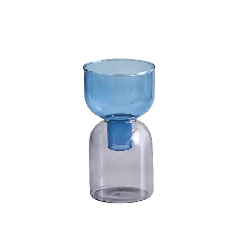 Modern colorful two part glass vase set living room decor