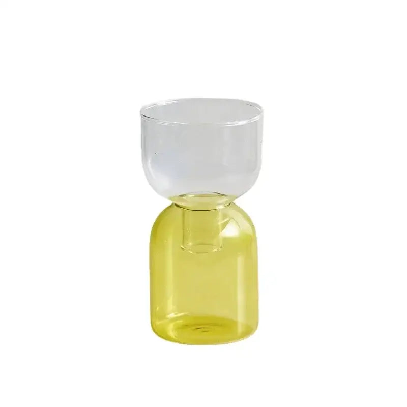 Modern colorful two part glass vase set living room decor