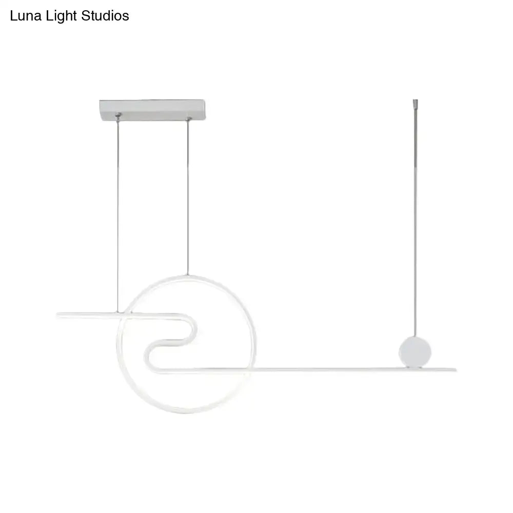 Modern minimalist sun and cloud island light black white gold kitchen