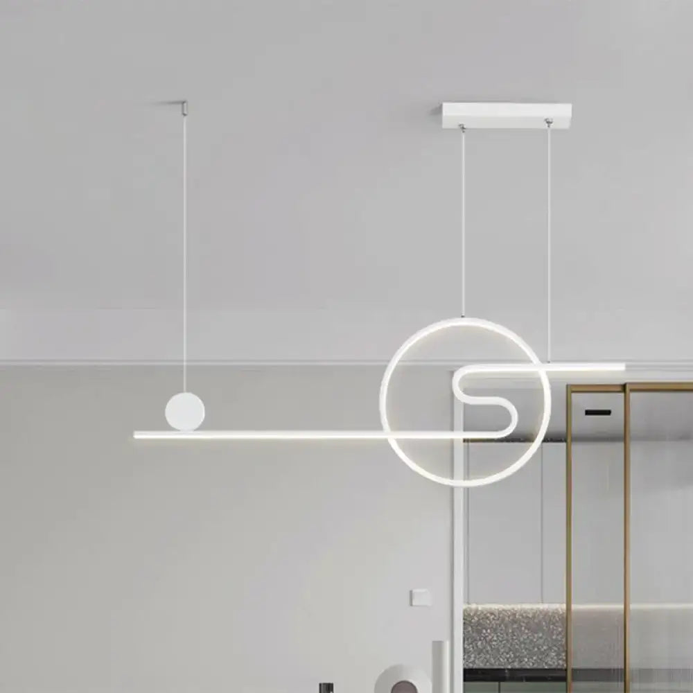 Modern minimalist sun and cloud island light black white gold kitchen