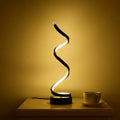 Minimalist acrylic black spiral led lamp for living room