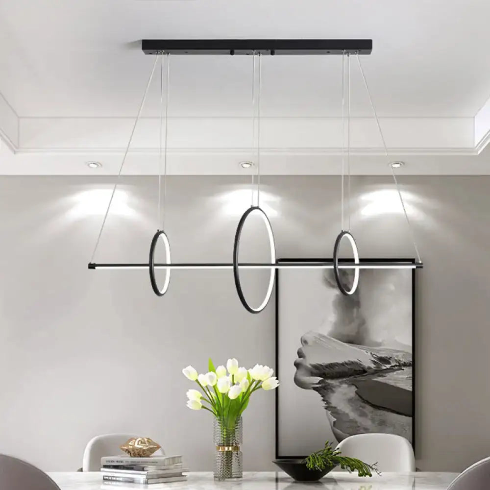 Modern gold & black minimalist led ceiling light dining room pendant