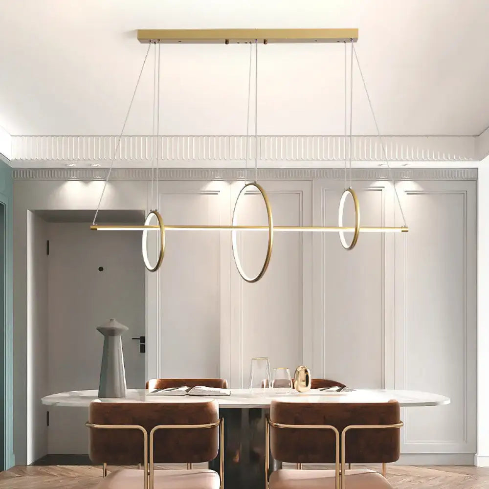 Modern gold & black minimalist led ceiling light dining room pendant