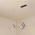 Modern black & white wave led pendant light – dining room art lighting