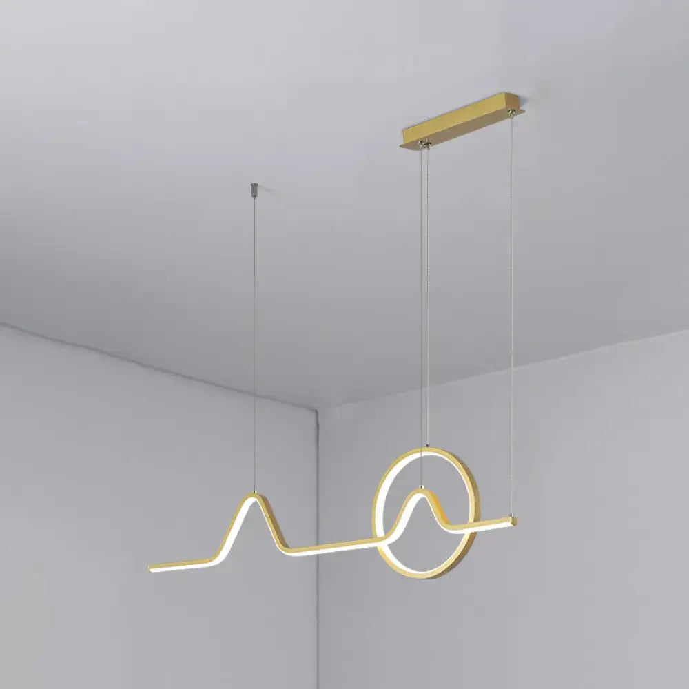 Modern black & white wave led pendant light – dining room art lighting