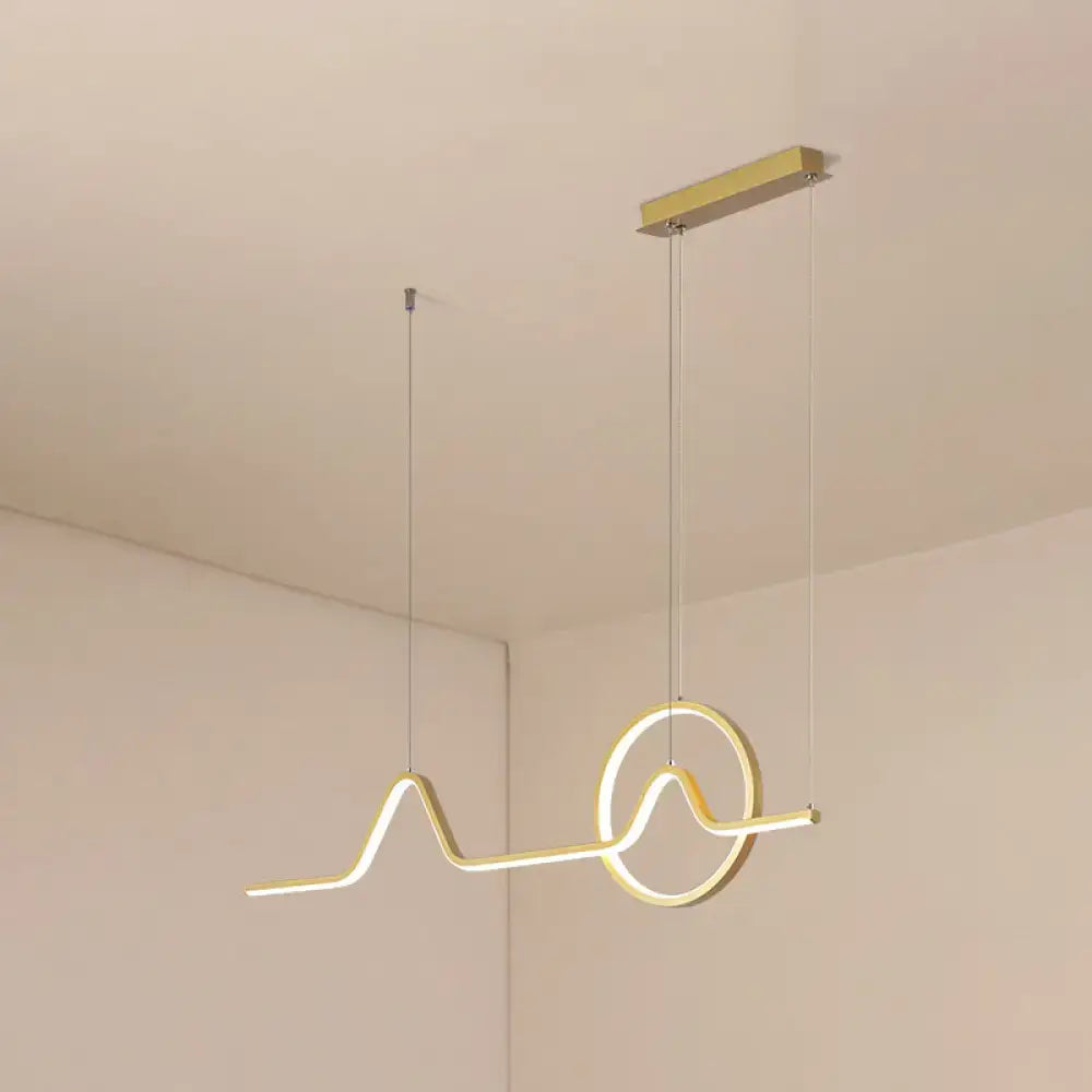 Modern black & white wave led pendant light – dining room art lighting