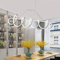 Modern white twisted ceiling light for dining room
