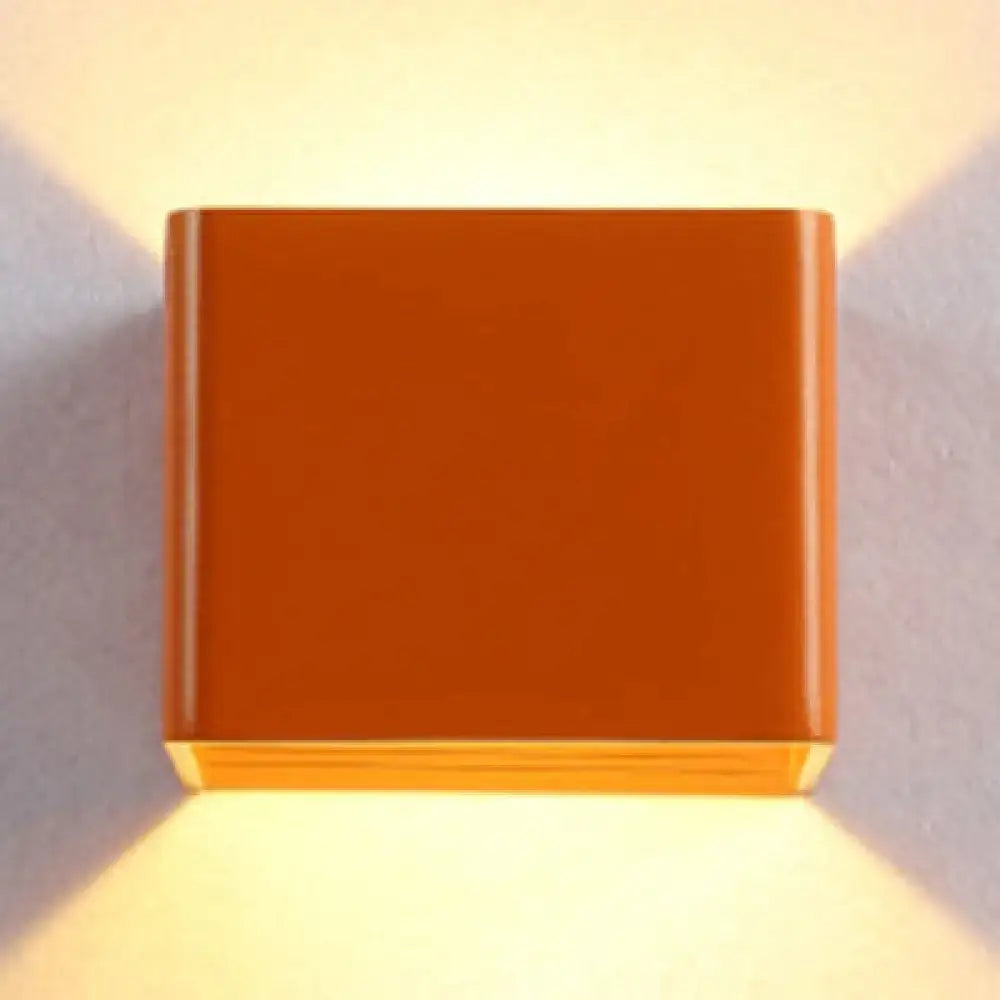Modern minimalist cube shade sconce light black & white living room