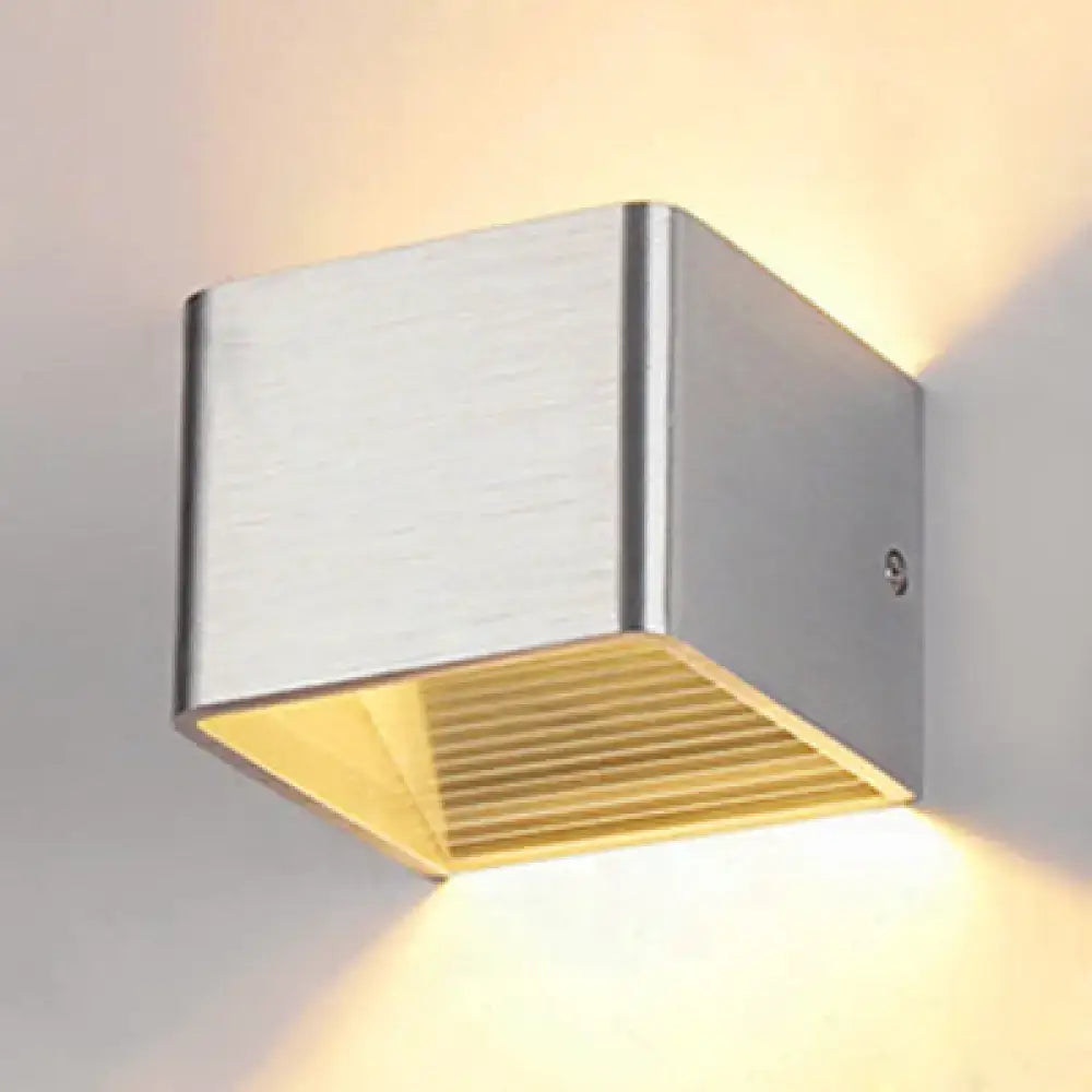 Modern minimalist cube shade sconce light black & white living room