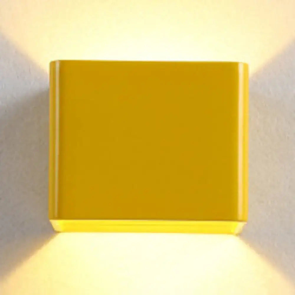 Modern minimalist cube shade sconce light black & white living room