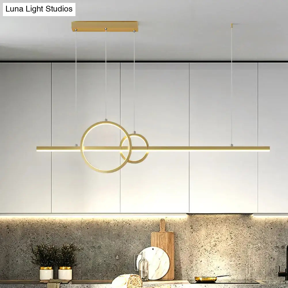 Modern gold minimalist ring light fixture kitchen ceiling light
