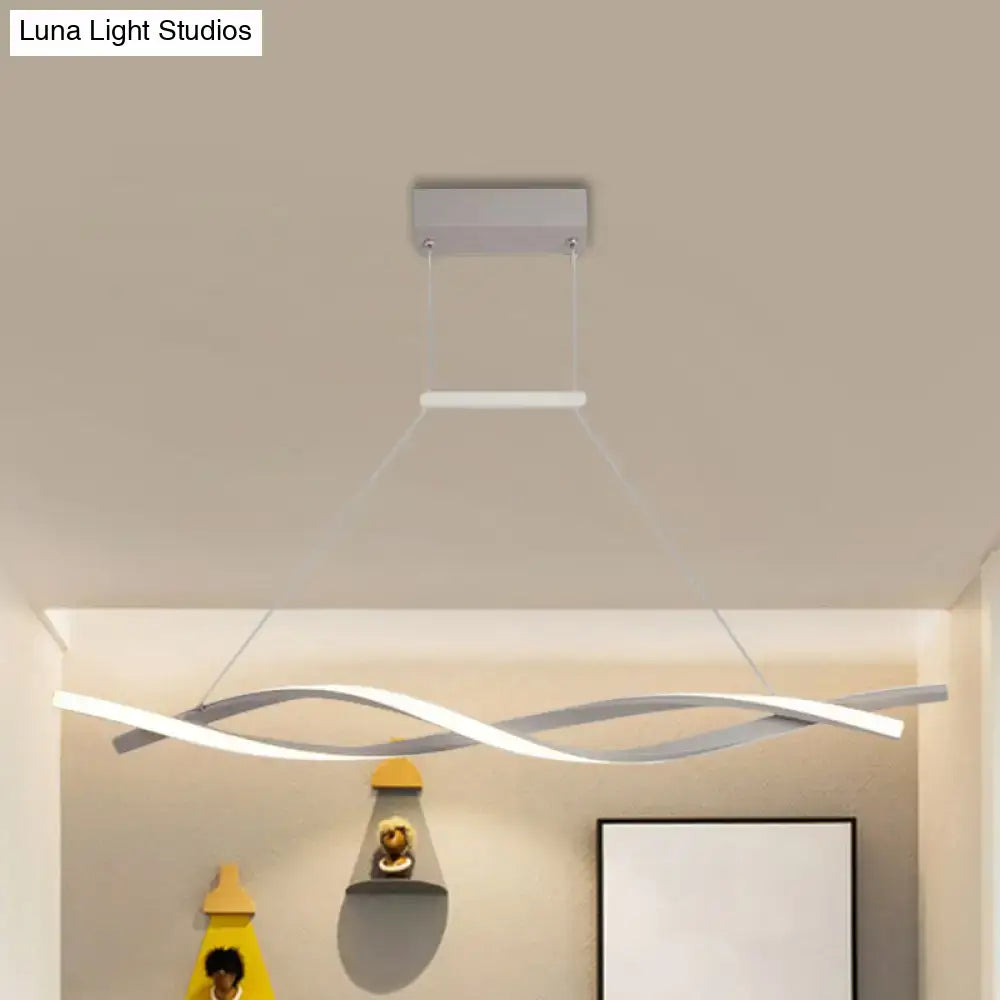 Modern minimalist linear led pendant light – dining room black & grey