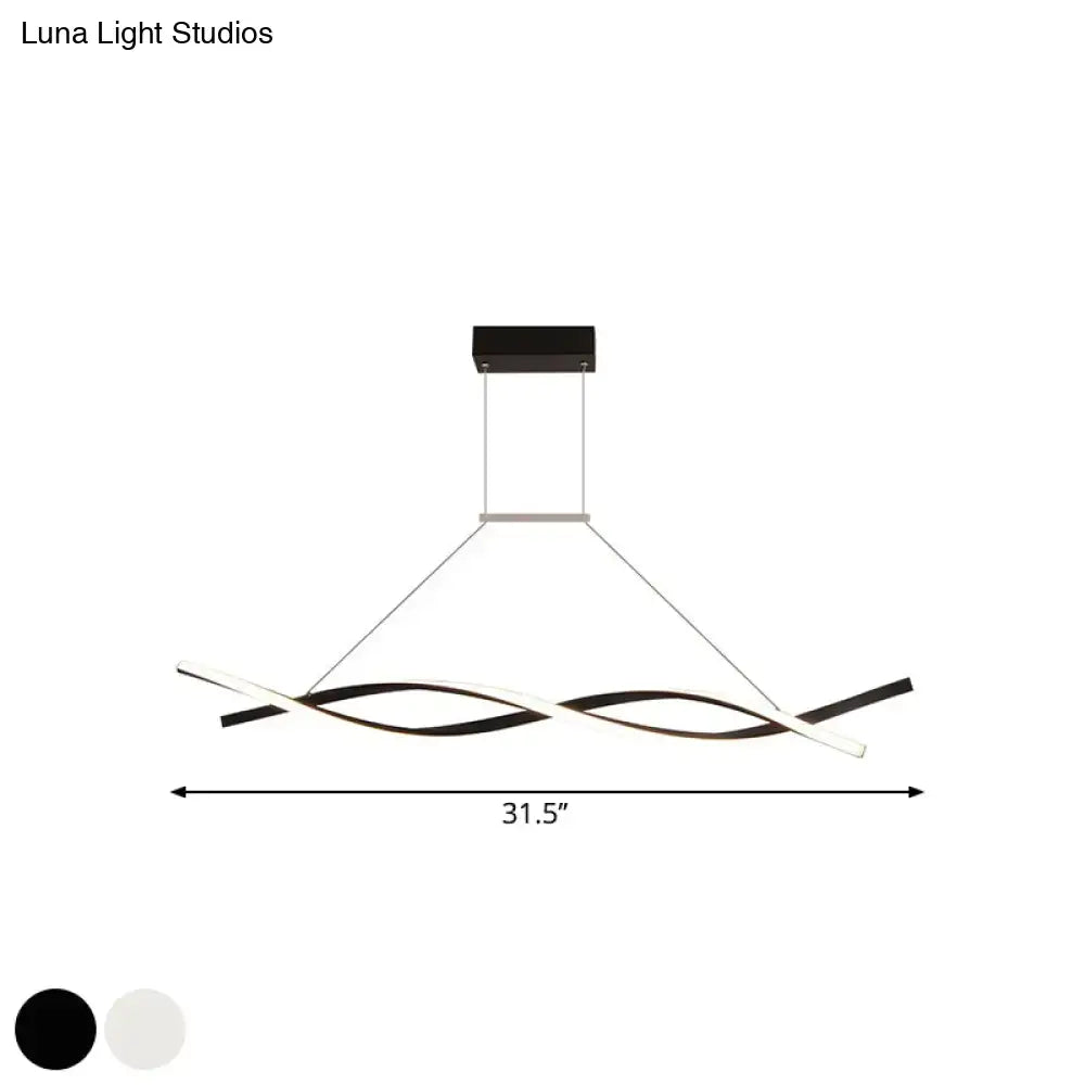 Modern minimalist linear led pendant light – dining room black & grey
