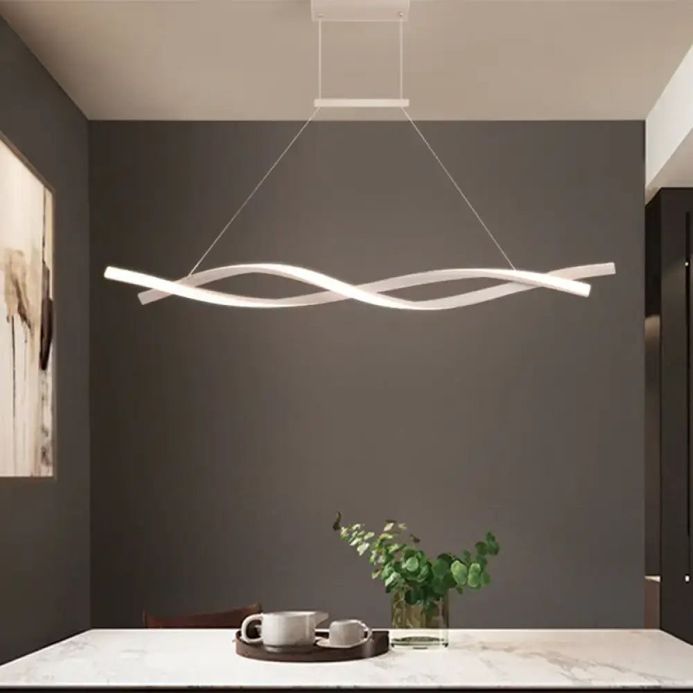 Modern minimalist linear led pendant light – dining room black & grey