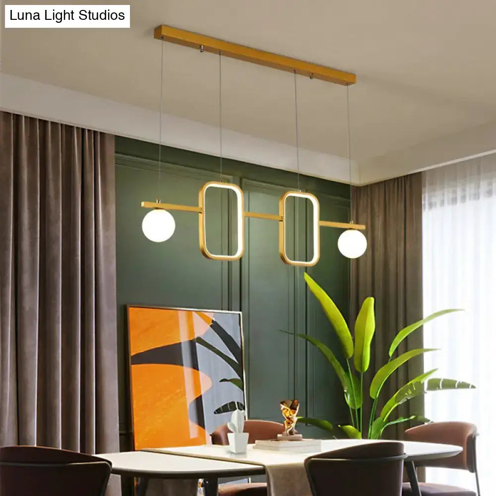 Modern gold symmetrical geometric led pendant light dining room
