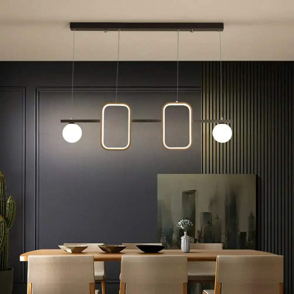 Modern gold symmetrical geometric led pendant light dining room