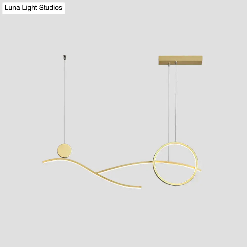 Modern chrome s shape led hanging light for dining room