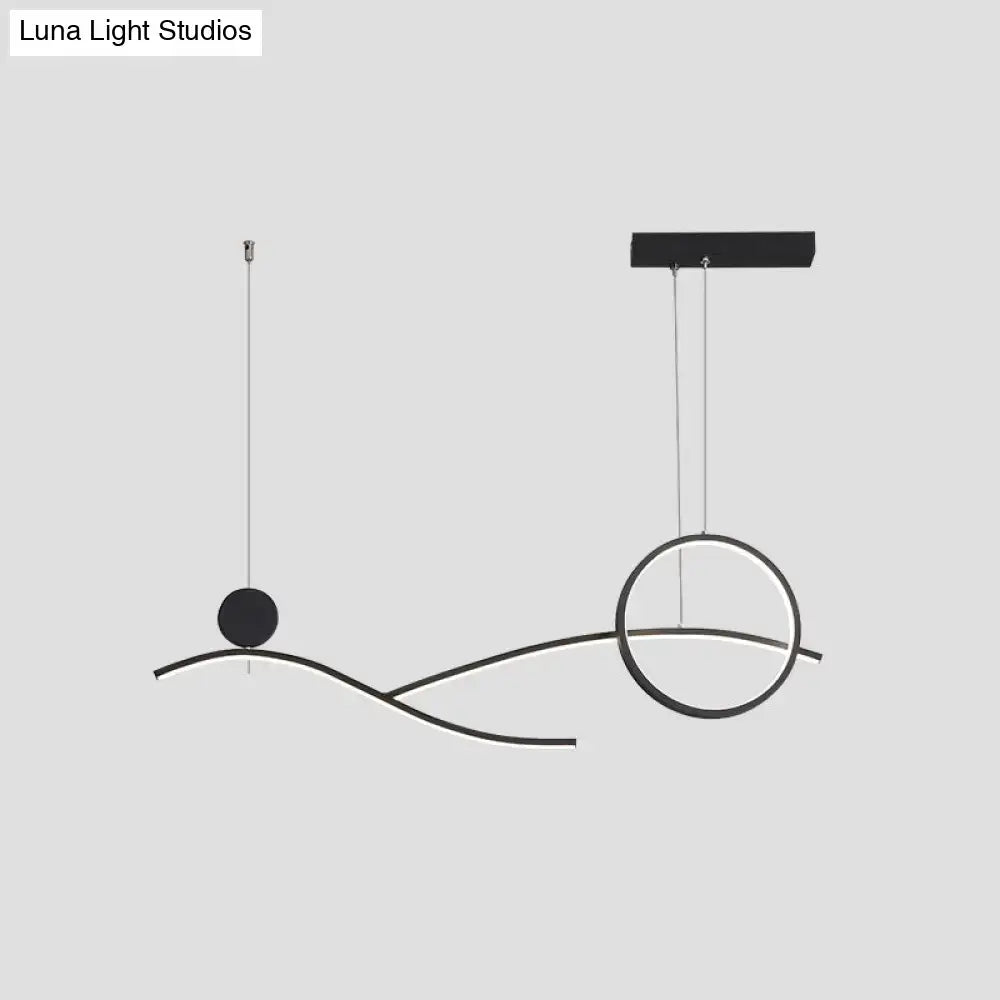 Modern chrome s shape led hanging light for dining room