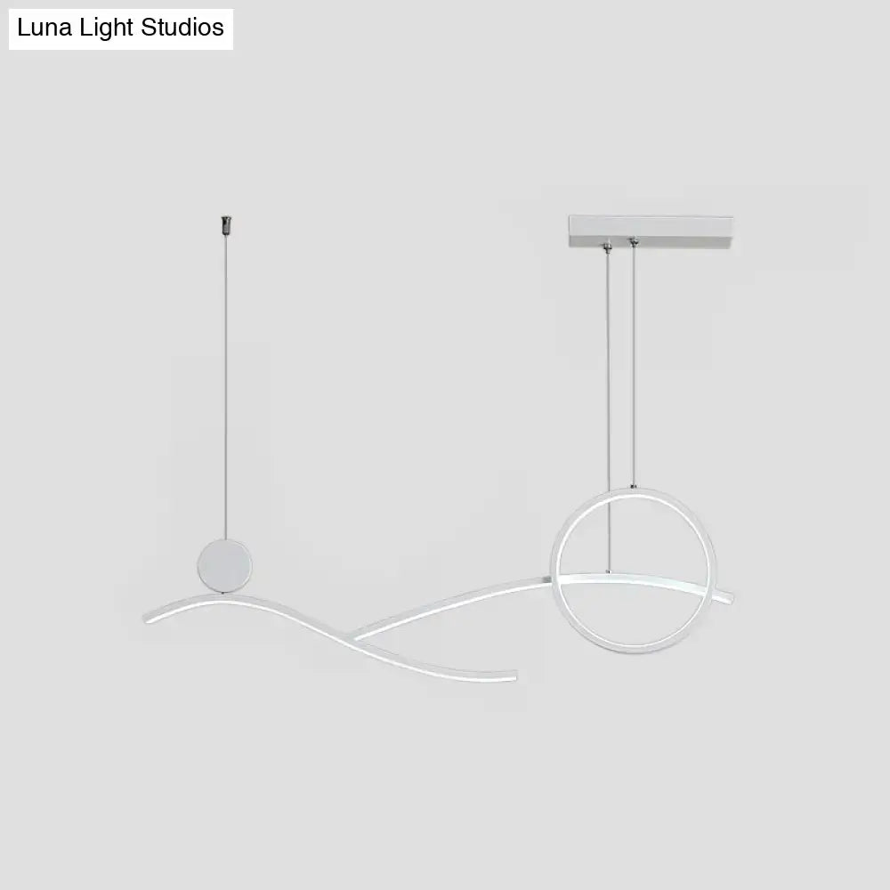Modern chrome s shape led hanging light for dining room