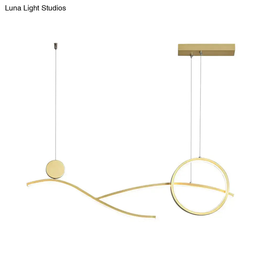 Modern chrome s shape led hanging light for dining room