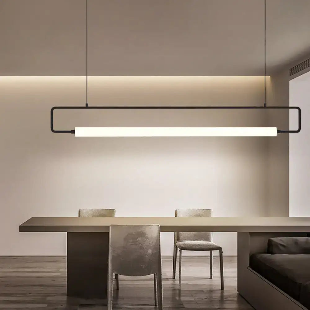Modern black minimalist led ceiling light dining room fixture