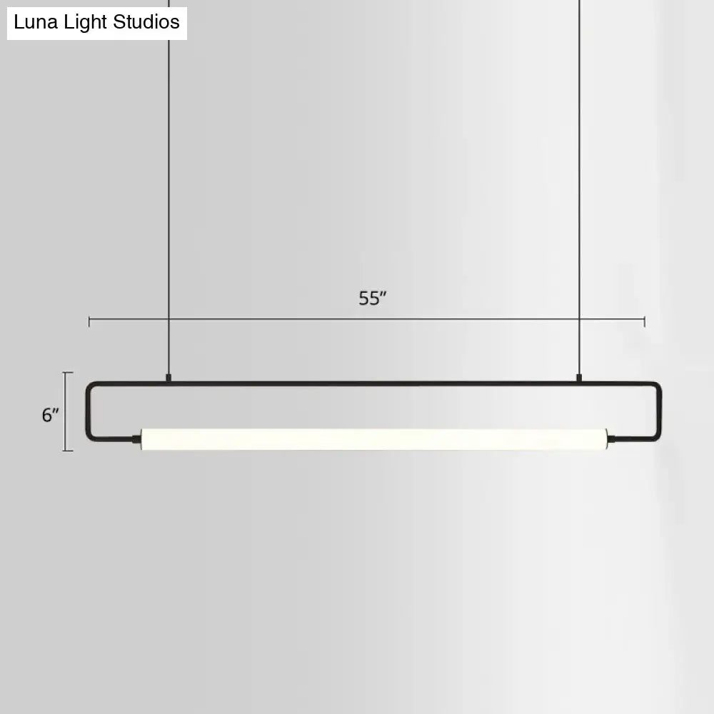 Modern black minimalist led ceiling light dining room fixture