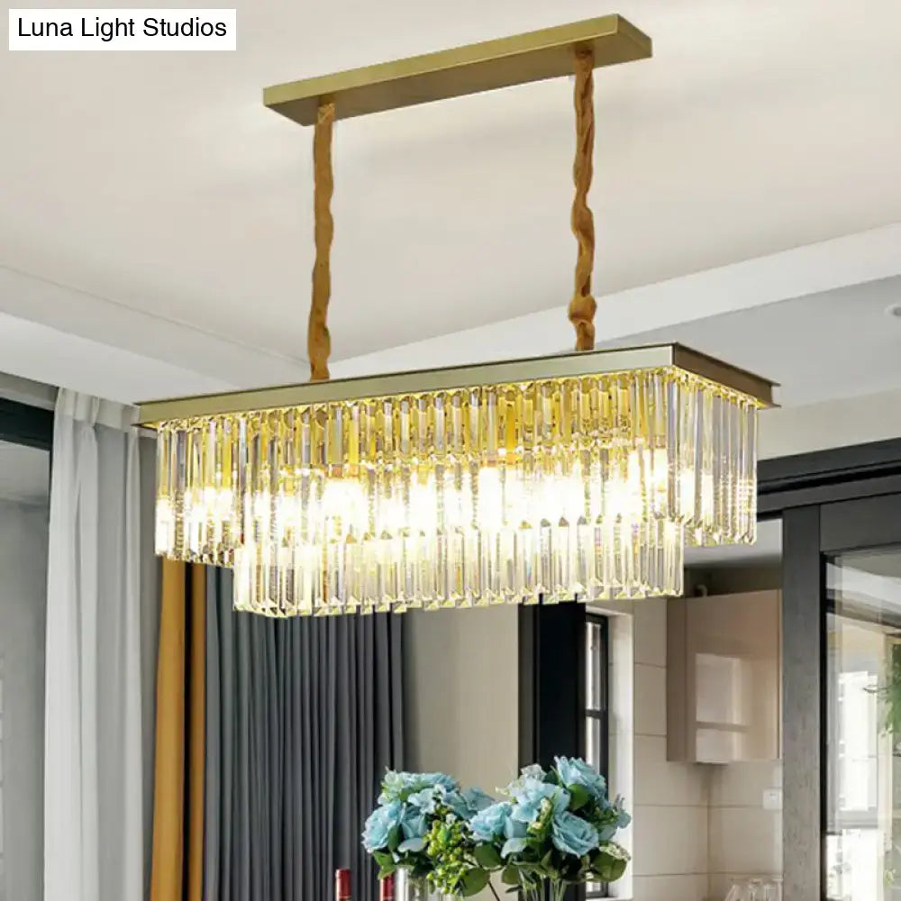 Minimalist black prismatic crystal pendant light kitchen island