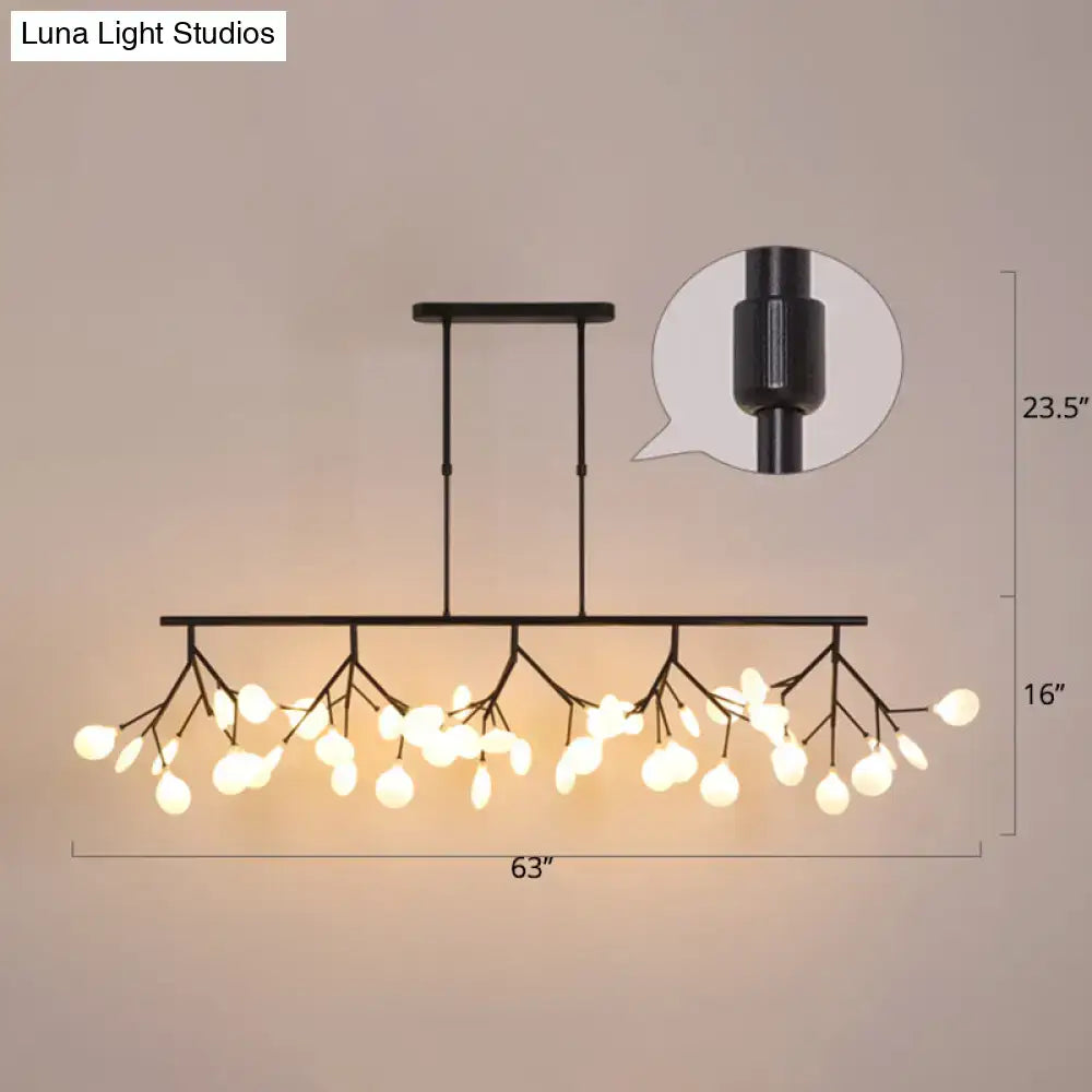 Minimalistic black acrylic twig ceiling pendant – dining room light