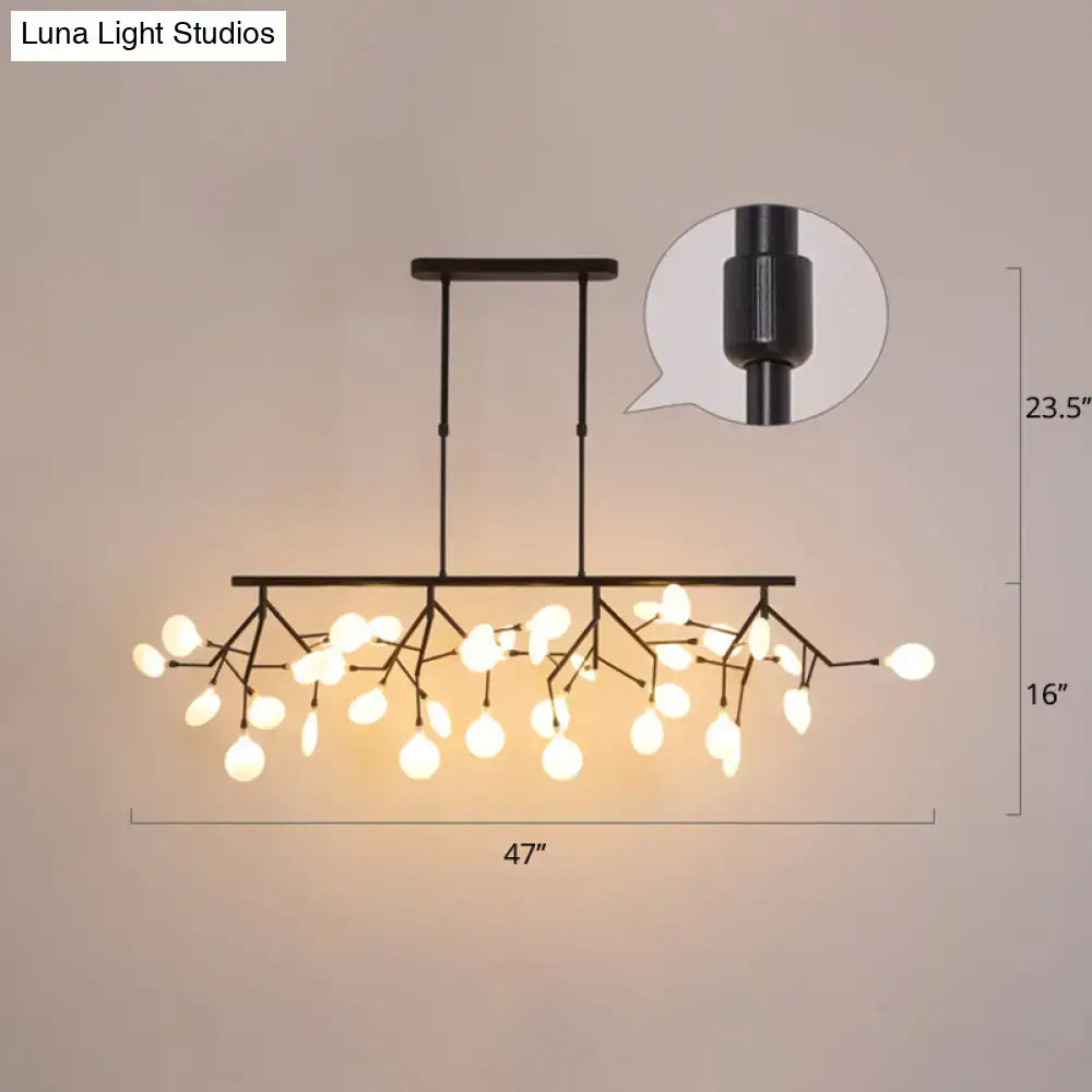 Minimalistic black acrylic twig ceiling pendant – dining room light