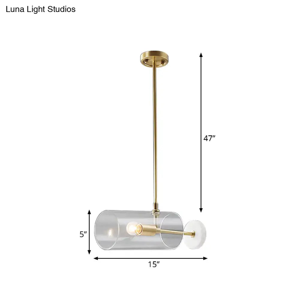 Modern brass pendant light with glass shade for dining table e12 e14