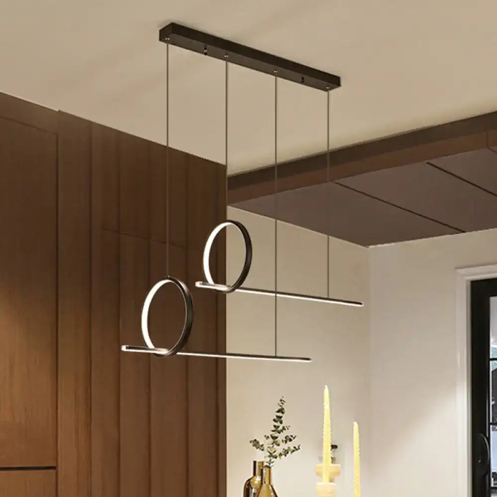 Minimalistic iron black finish island light fixture dining room pendant