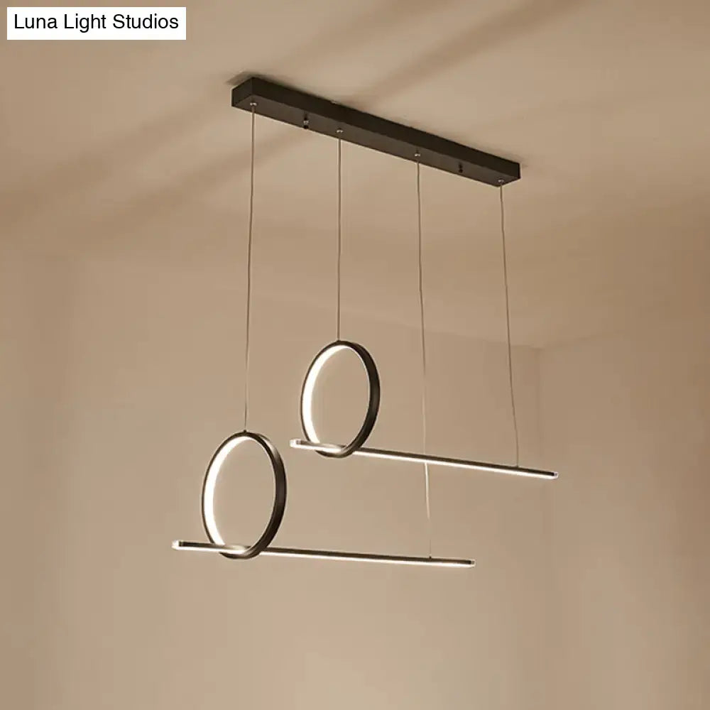 Minimalistic iron black finish island light fixture dining room pendant