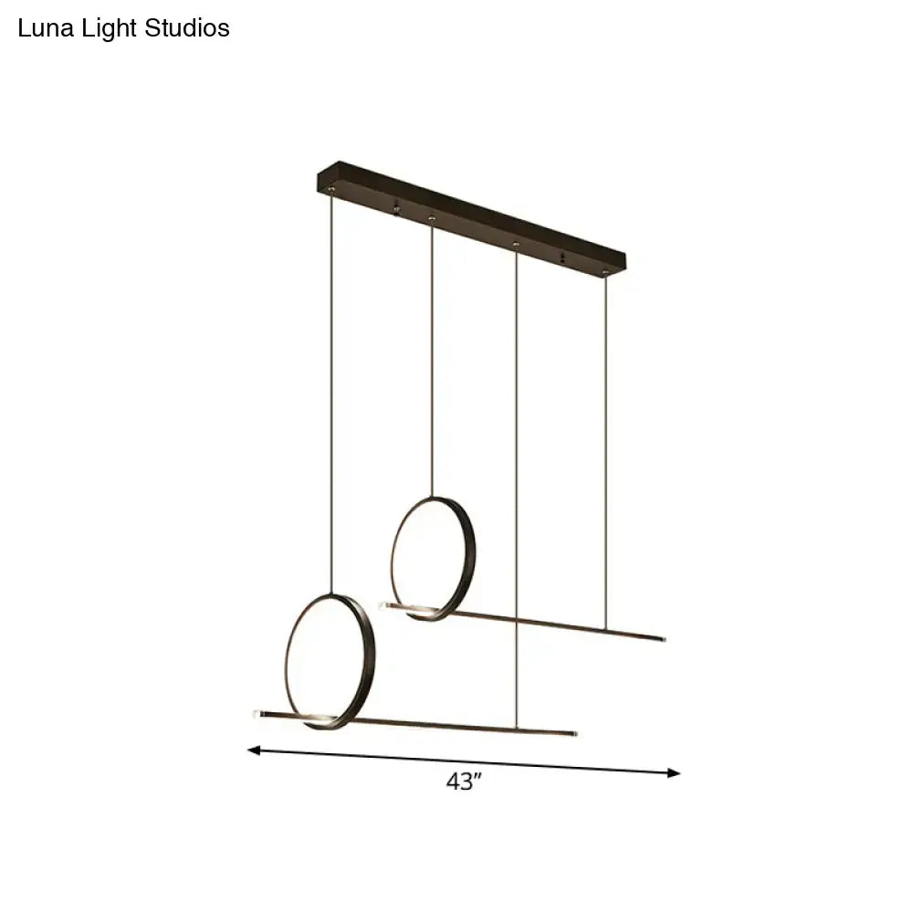 Minimalistic iron black finish island light fixture dining room pendant