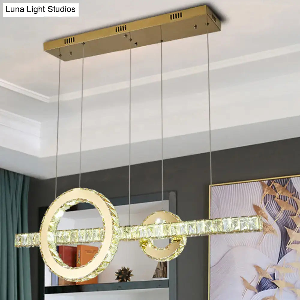 Minimalistic led gold crystal pendant light dining room 110v-120v