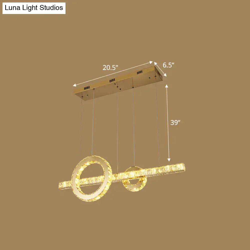 Minimalistic led gold crystal pendant light dining room 110v-120v