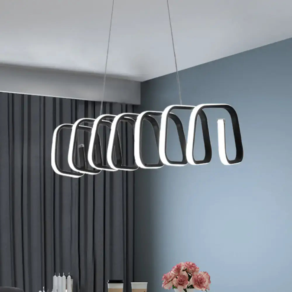 Modern brushed gold metal led island light for dining room ceiling