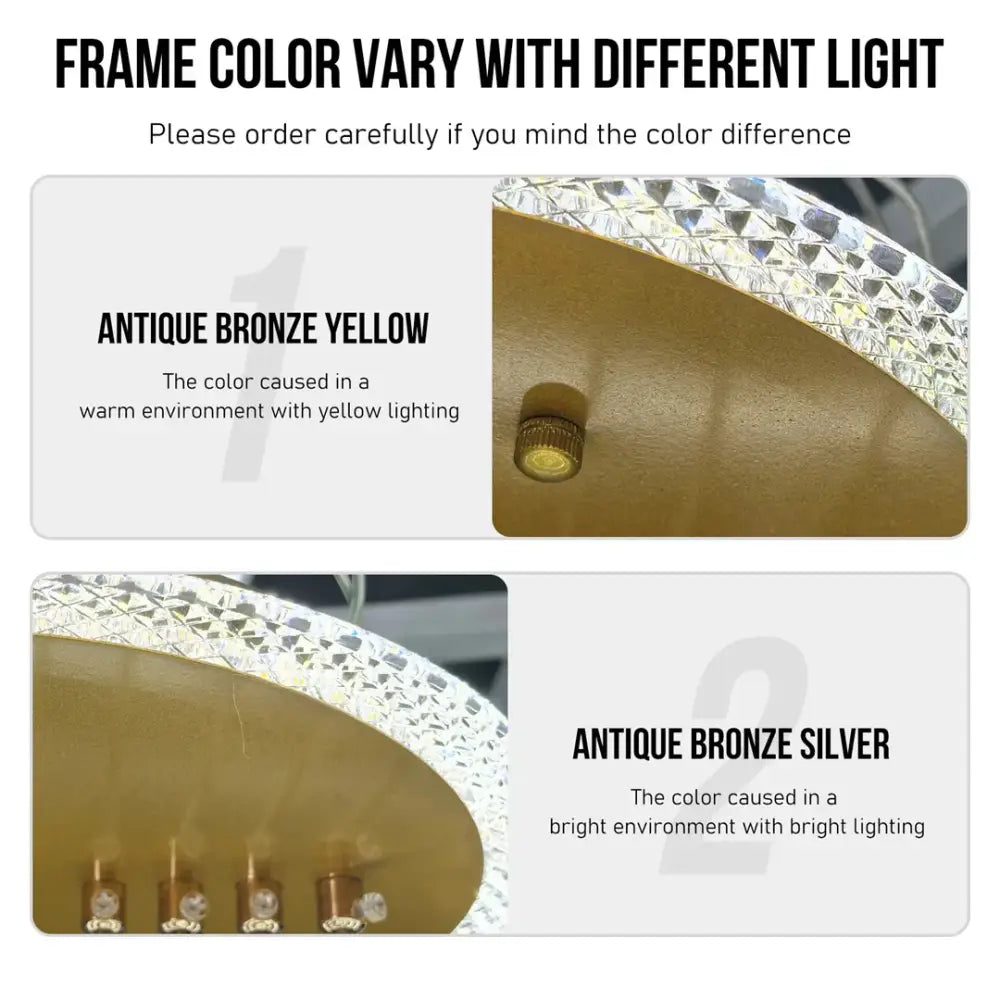 Modern gold circular led rings chandelier dining room acrylic accents