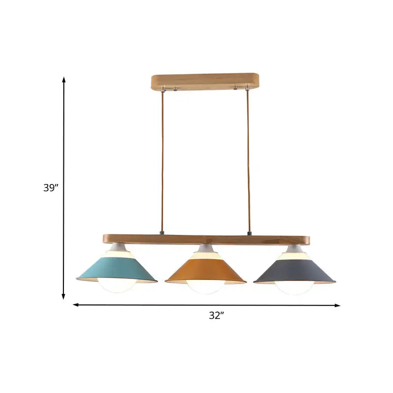 Modern multi color 3 light island pendant kitchen e26 e27 wood beam